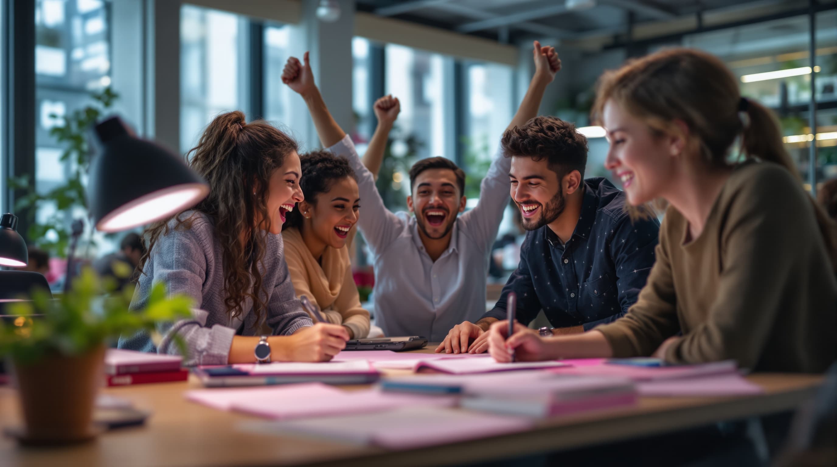 Students celebrating success